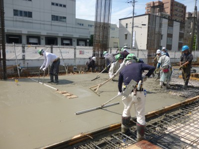 写真② 1階床コンクリート打設