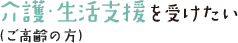 介護・生活支援を受けたい（ご高齢の方）