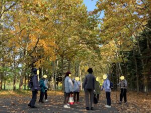 今年最後のウォークラリーの様子(稲積公園)